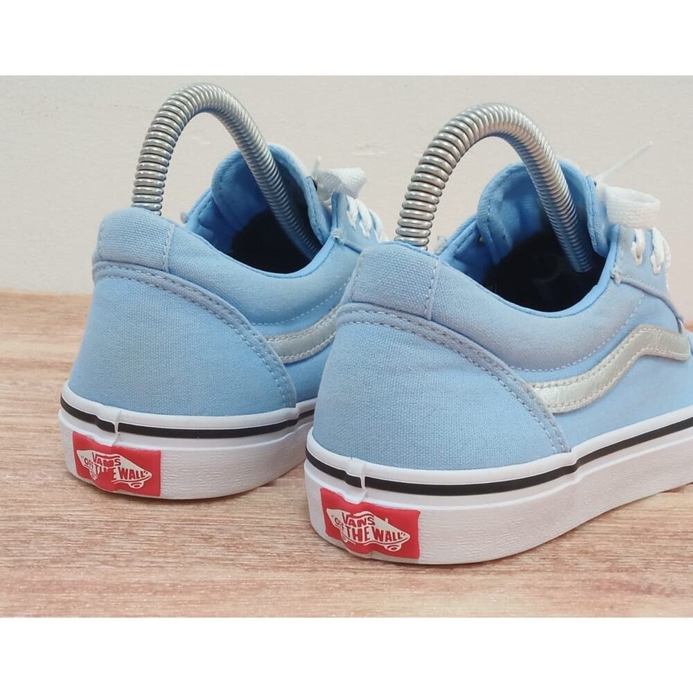 Vans Women's Shoes Ward Metallic Baby Blue/Silver Canvas Skate Size 5 - Picture 5 of 9